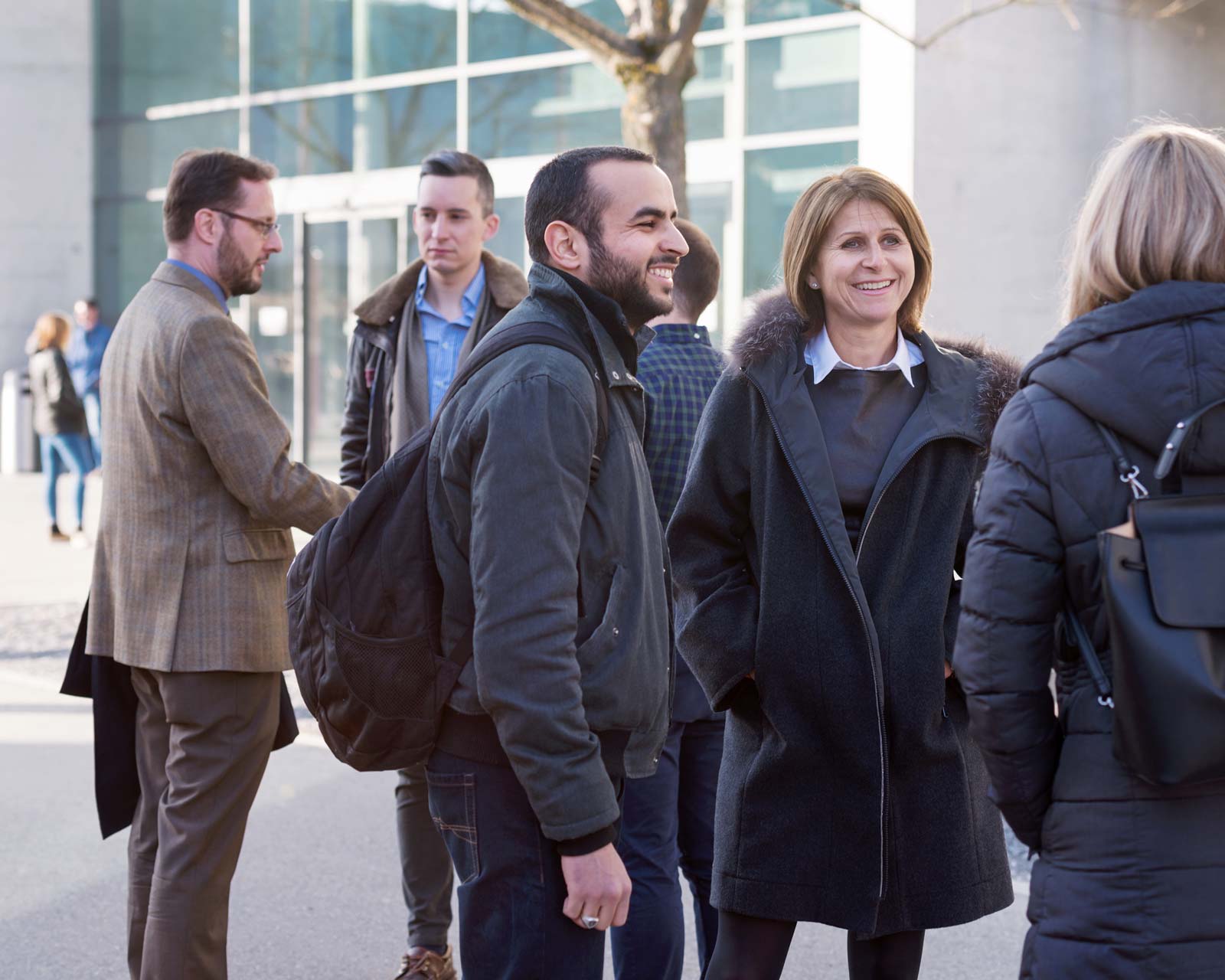 Christine Bulliard avec des universitaires